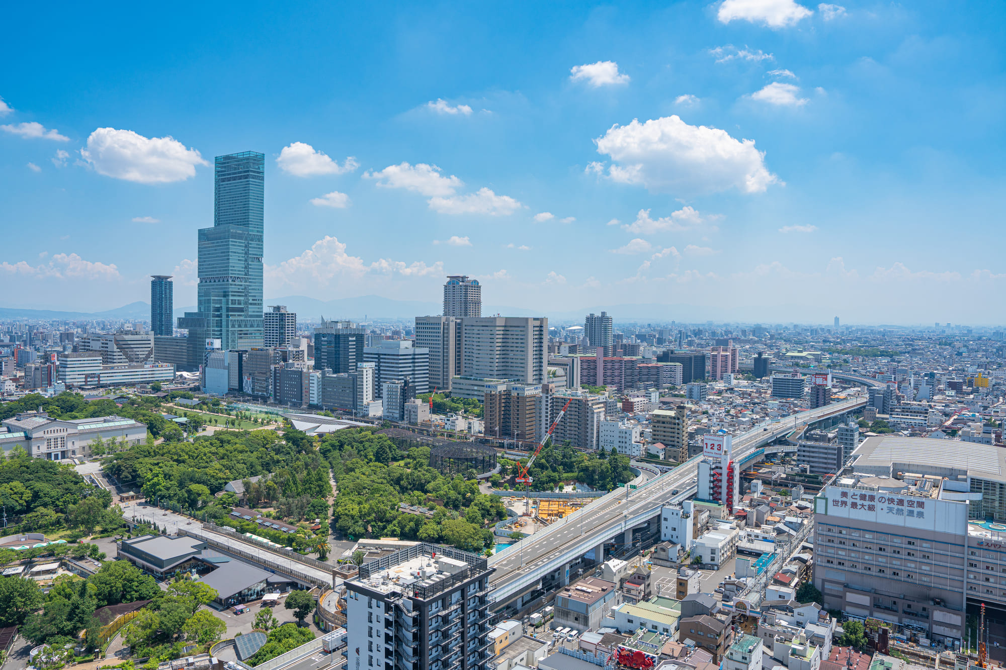 都市の高層ビル群と住宅街が広がる風景
